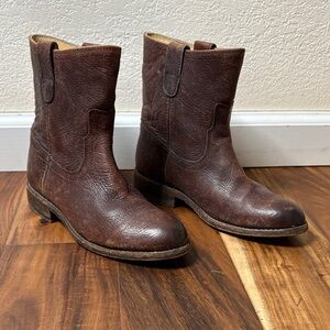Frye Brown Leather Mid Boots